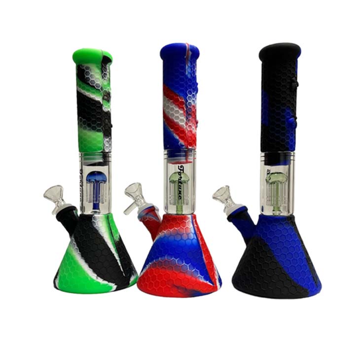 10.5" Silicone Bong With 6 Arms Ash Catcher - SP1060