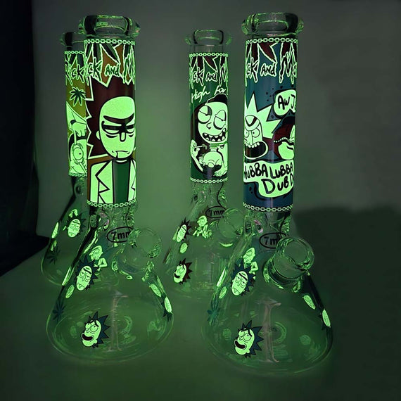 14" 7mm R&M Beaker - Glow in the Dark [ES22368]
