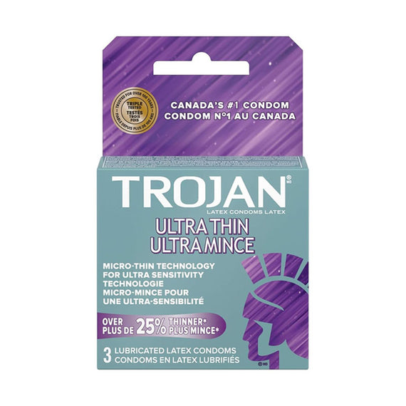 Trojan Ultra Thin Lubricated Latex Condoms 3ct